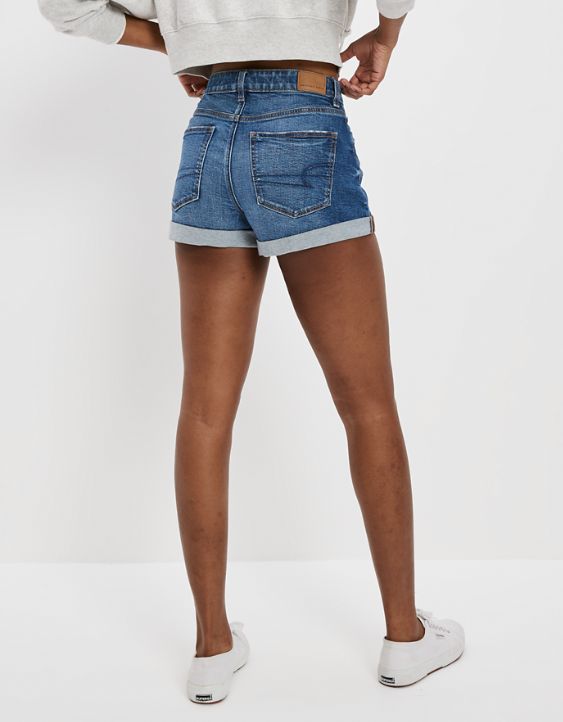 Stretch Denim Mom Shorts