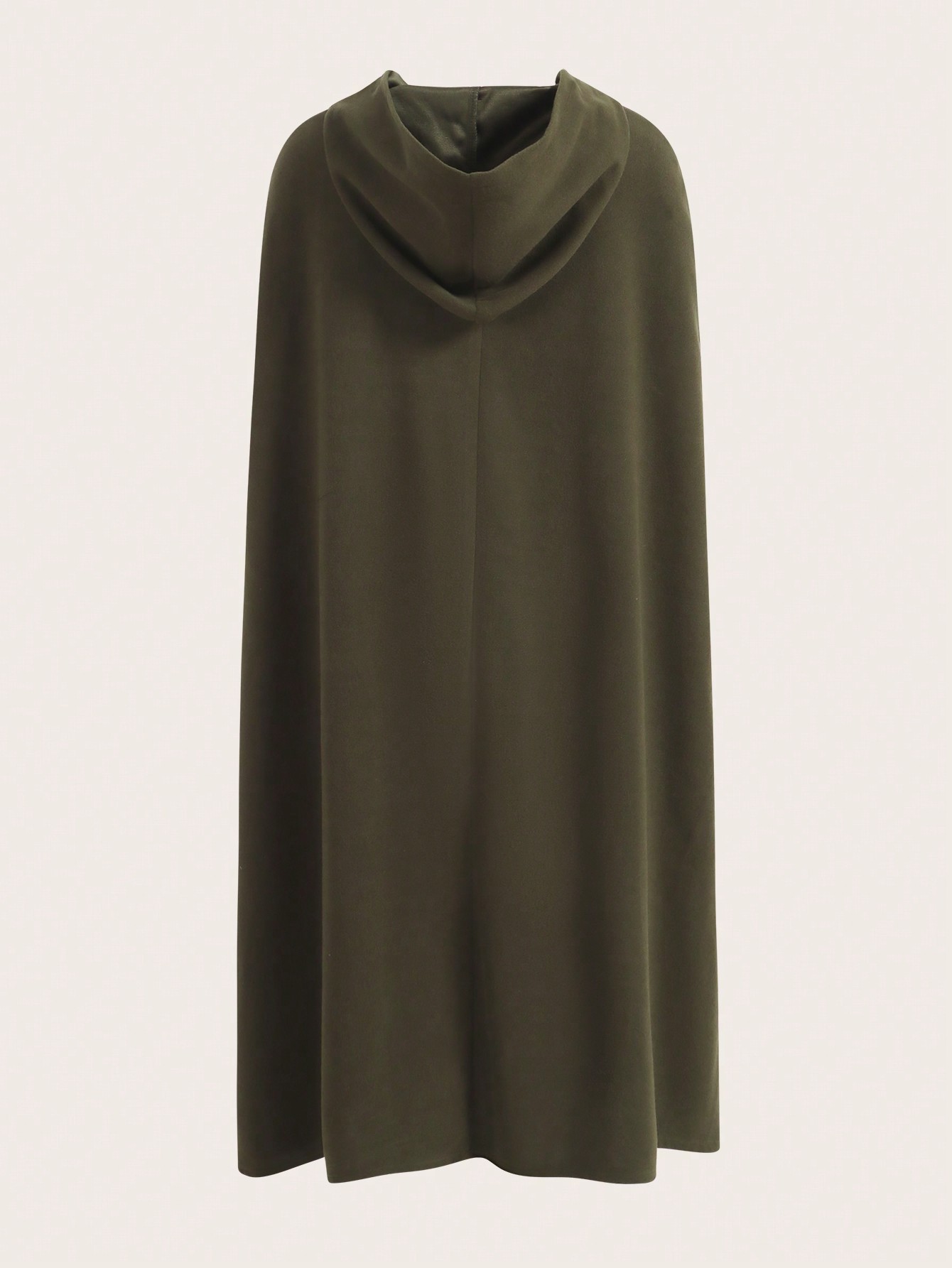 Solid Hooded Cape Overcoat