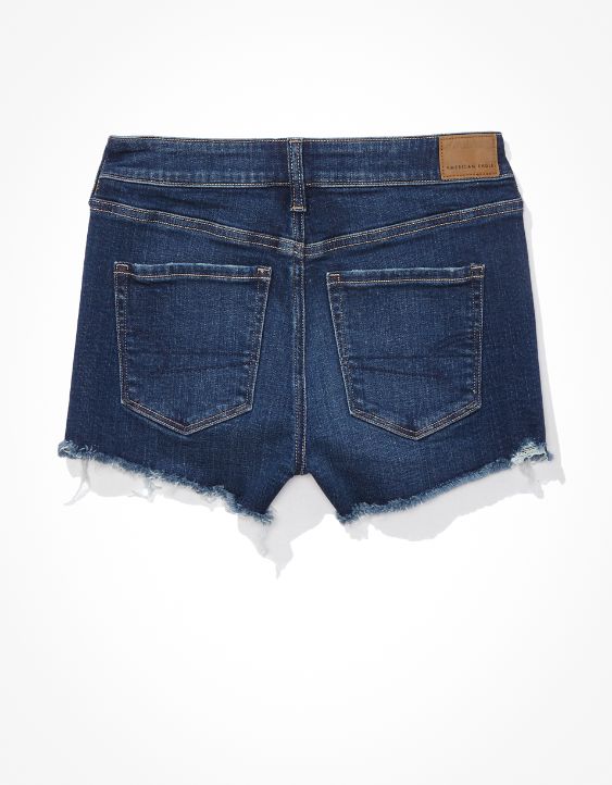 Stretch High-Waisted Denim Short Short
