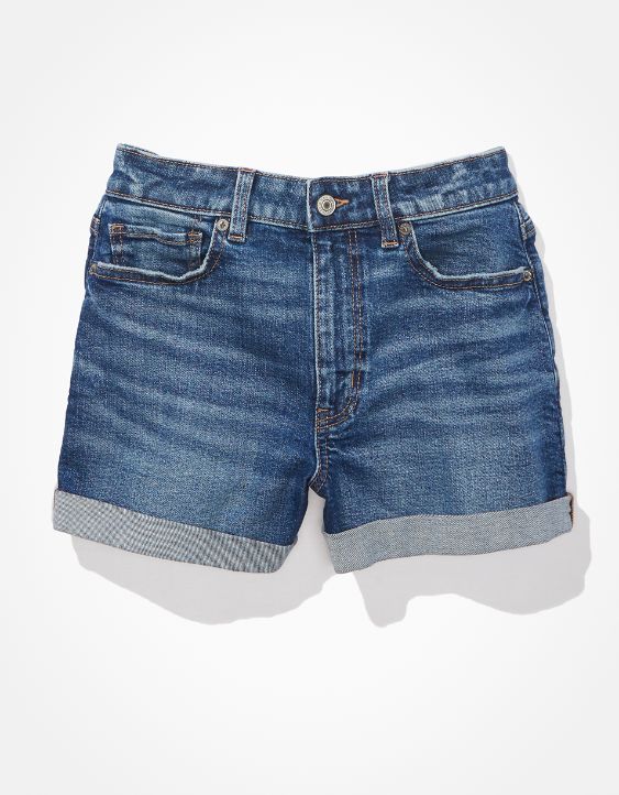 Stretch Denim Mom Shorts