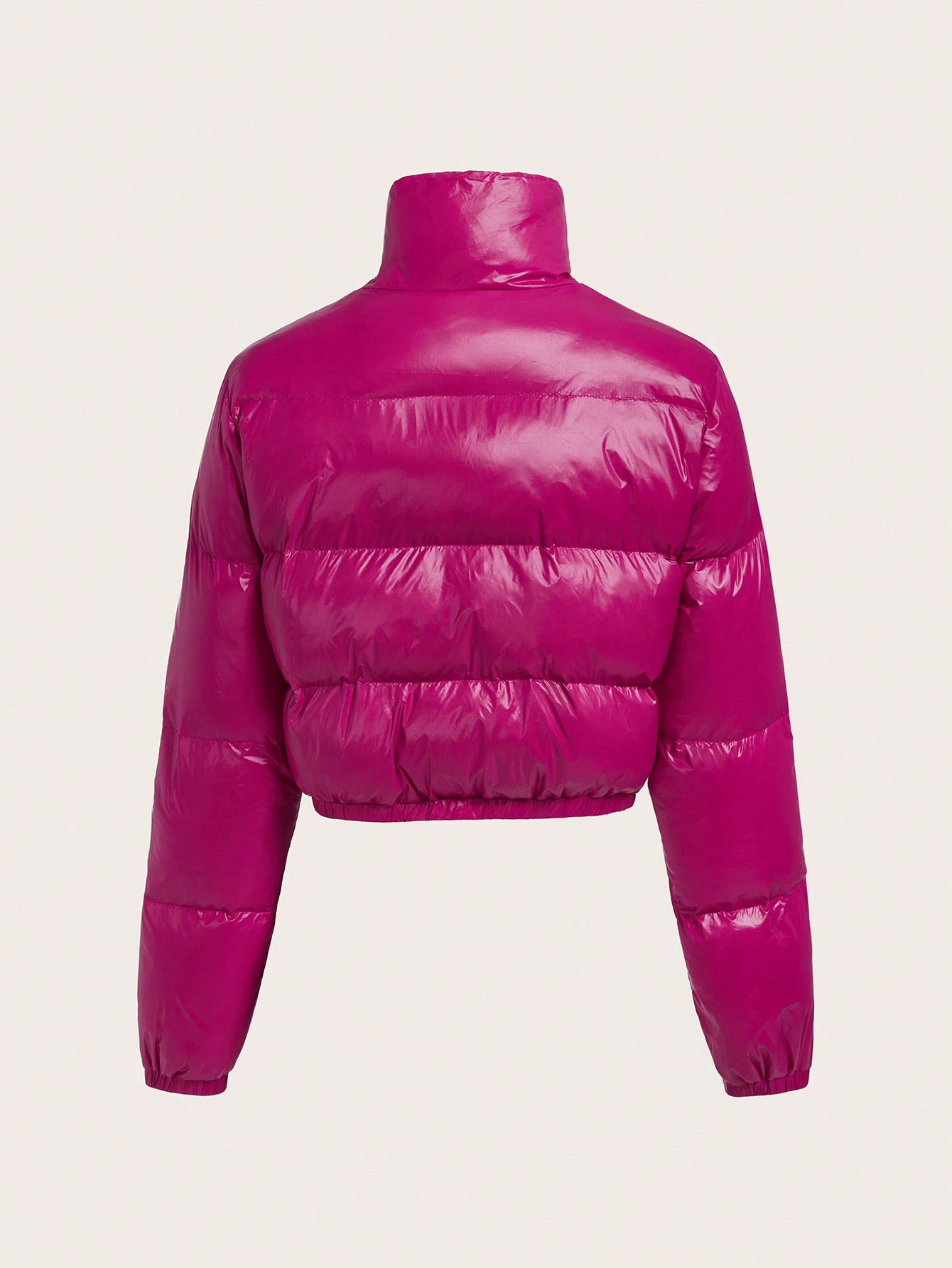 Halloween Zip Up Crop Puffer Coat