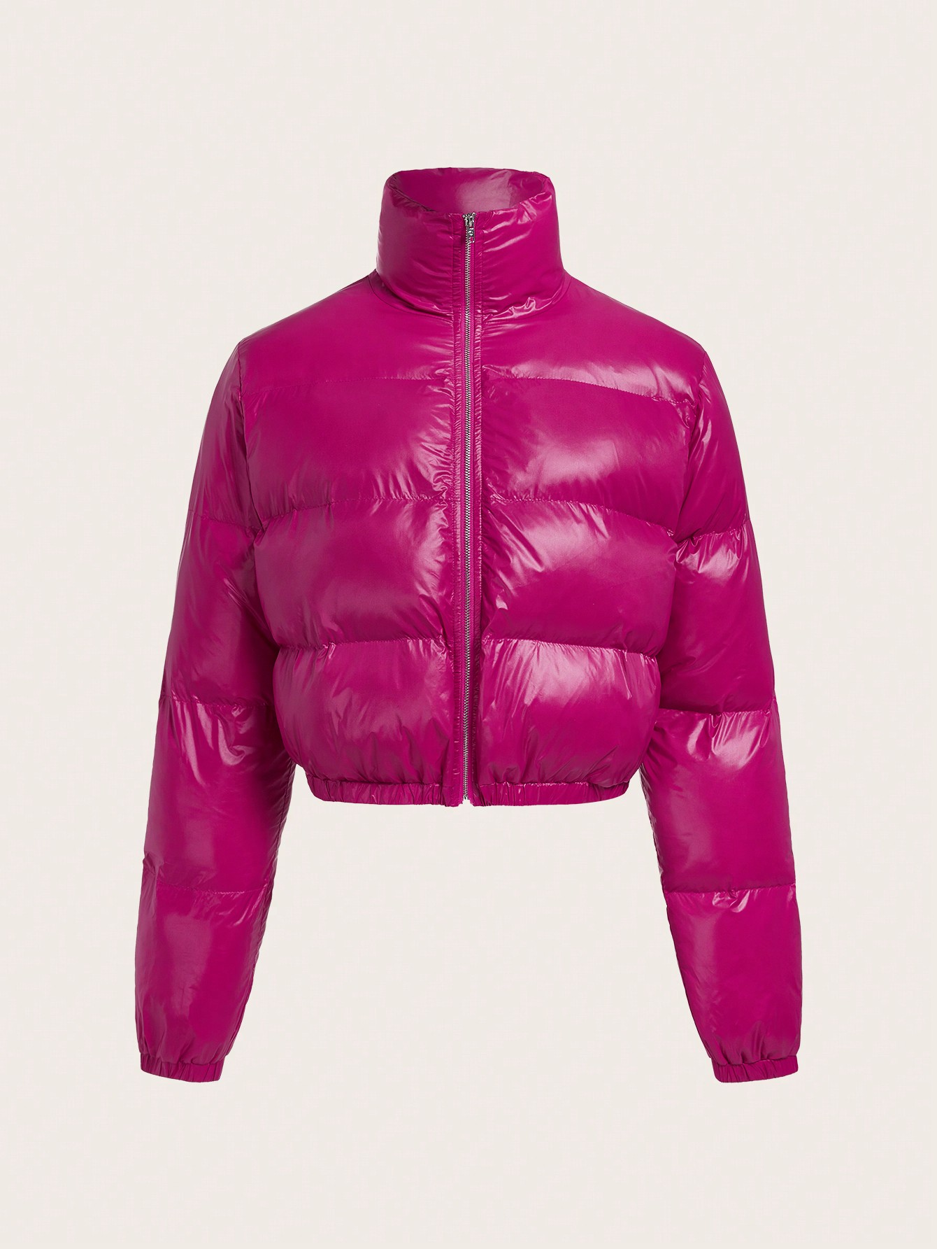 Halloween Zip Up Crop Puffer Coat