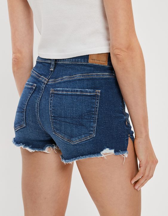 Stretch High-Waisted Denim Short Short