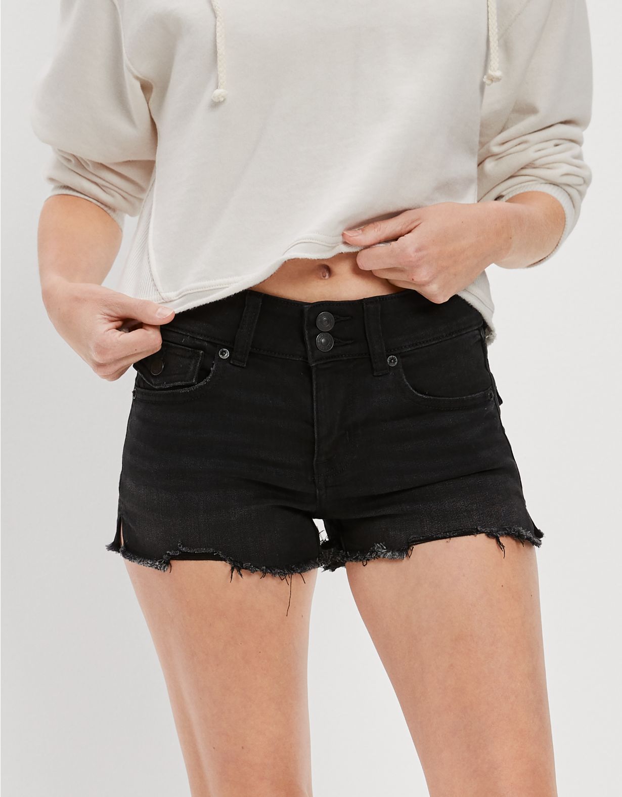 Low-Rise Denim Short Short