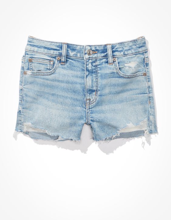 High-Waisted Denim Short Short